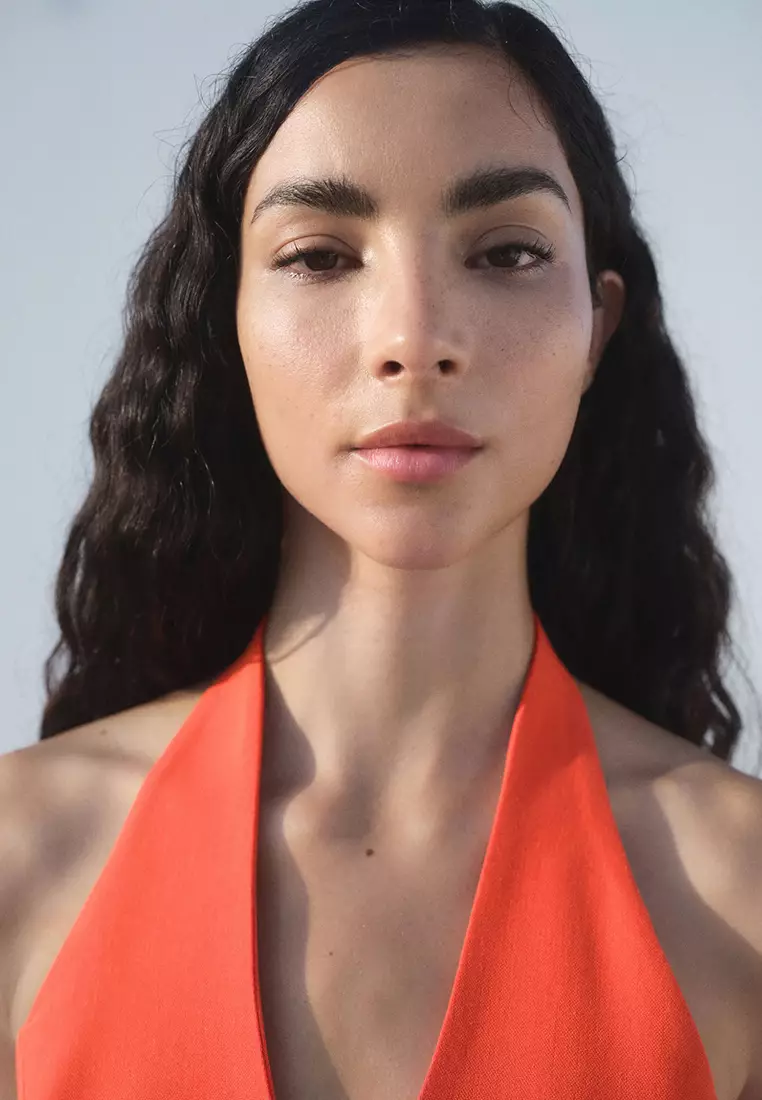 Halter-Neck Peplum Waistcoat