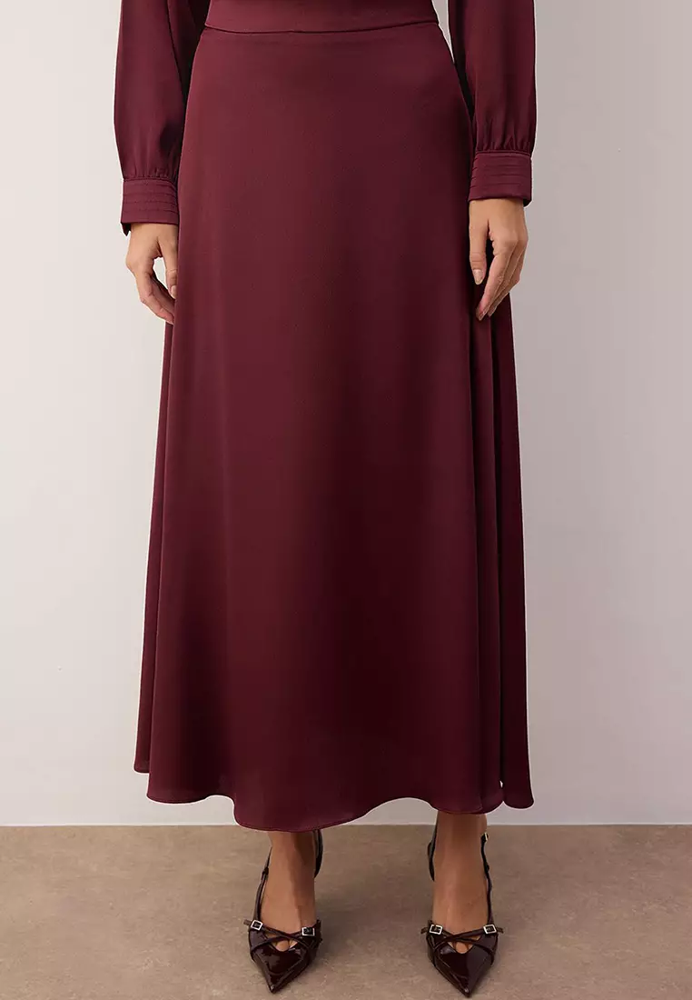 Satin Skirt Blouse Set