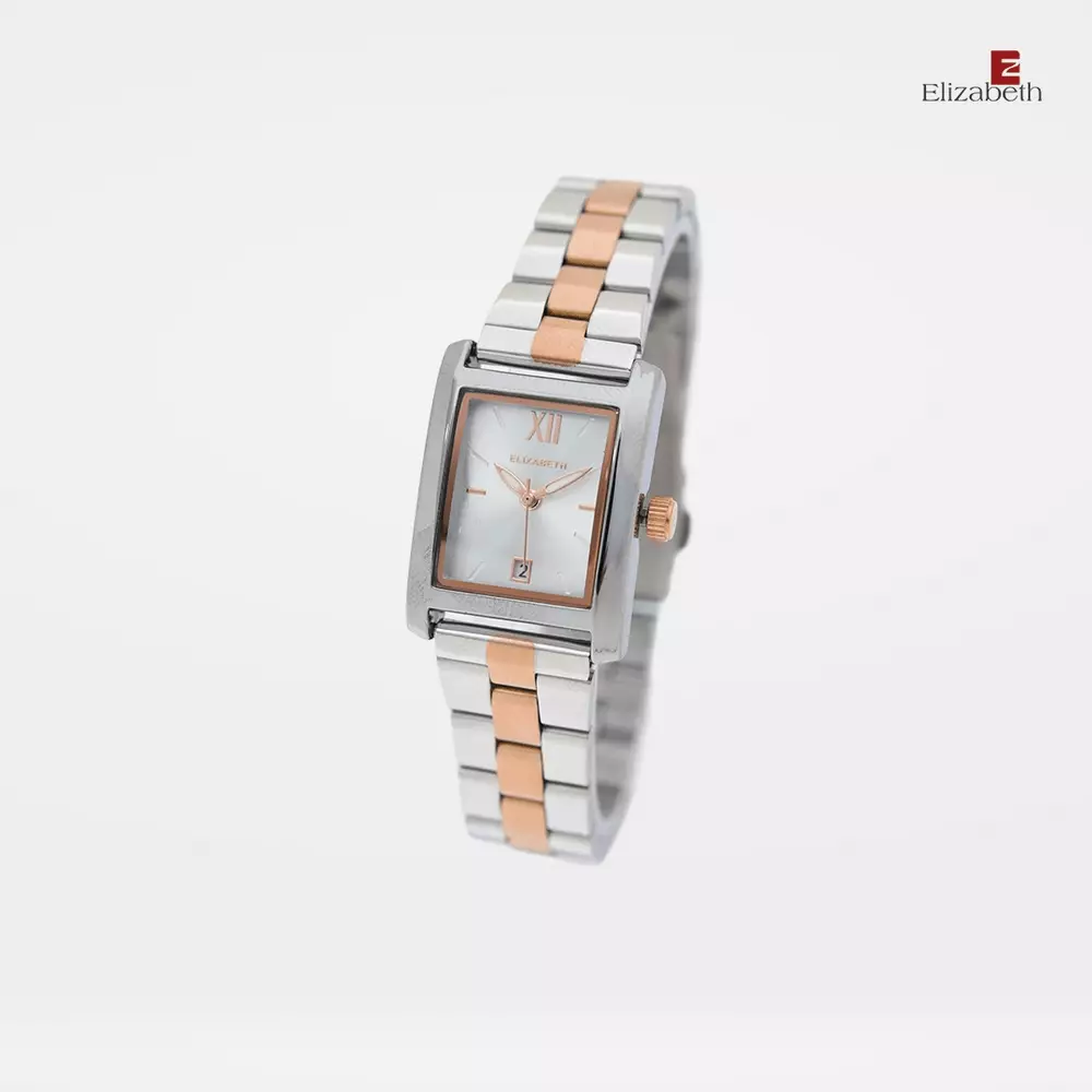 Jam Tangan Wanita - Elizabeth | Chain Strap 2201-0921 | Silver-Rose