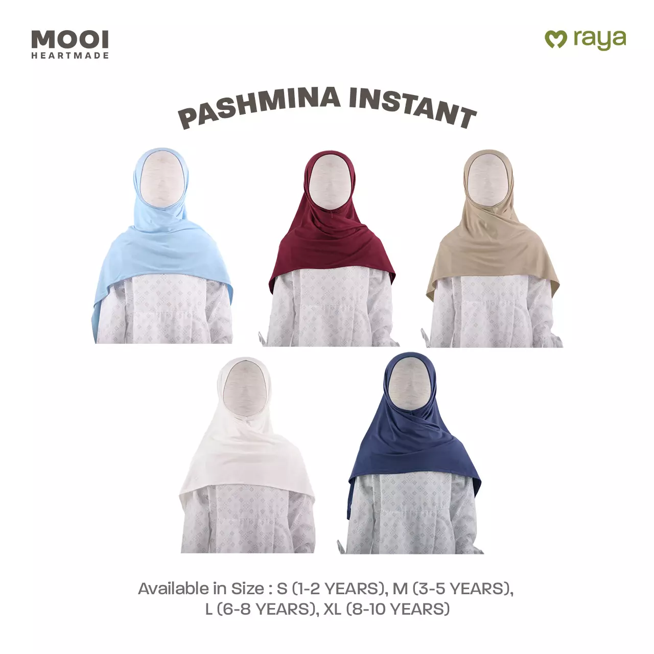 Mooi Pashmina Instan Anak Hijab Anak - Brown Beige
