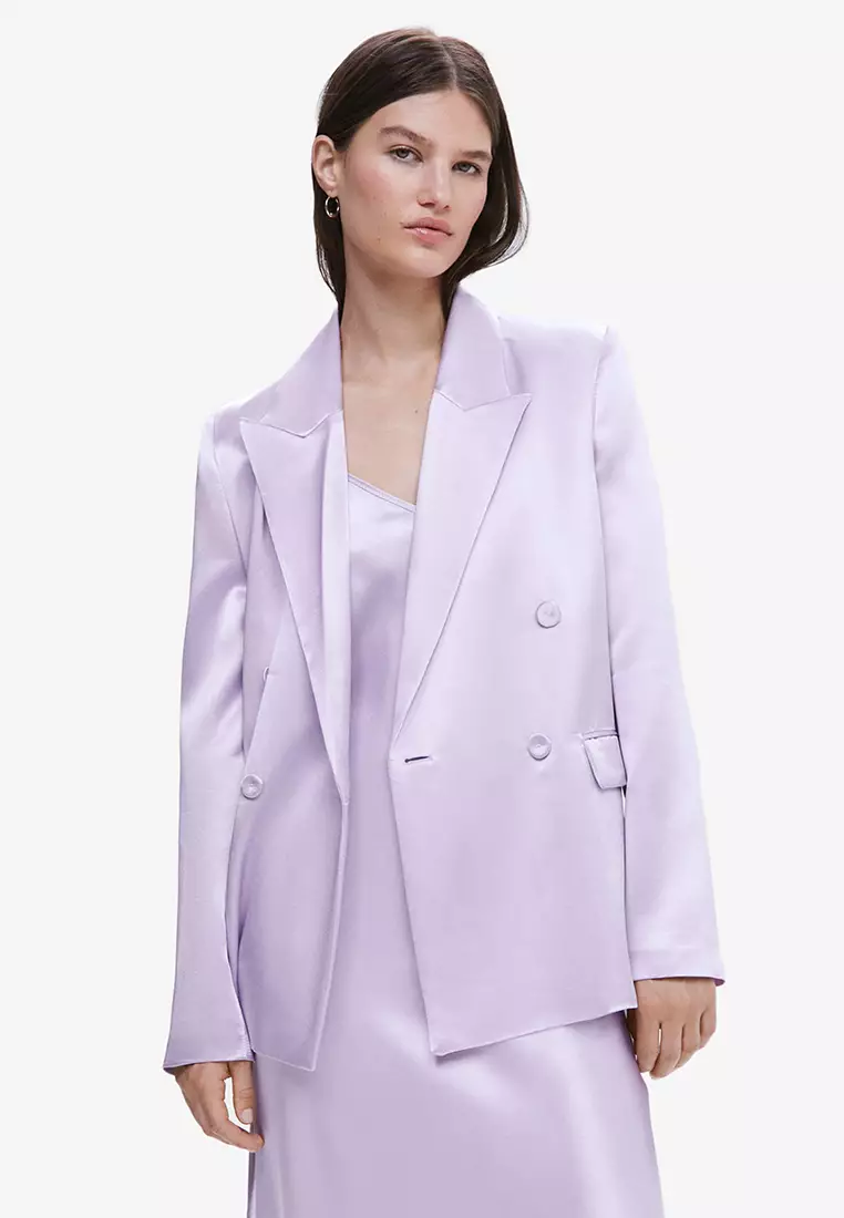 Buy Mango Satin-Finish Suit Jacket 2025 Online ZALORA Philippines