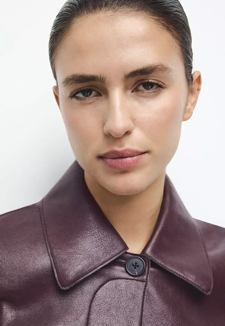 Faux-Leather Jacket With Pockets