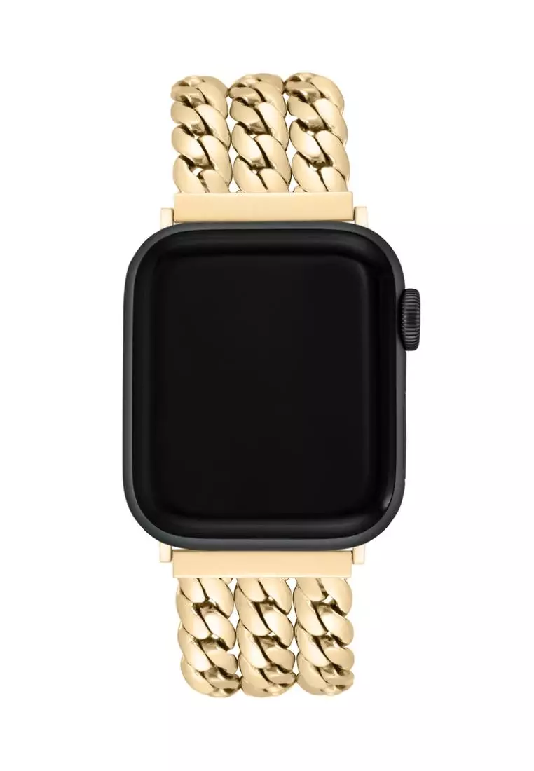 38/40/41mm Anne Klein Wearable Band For Apple Watch In Gold Triple Chain With Gold Hardware