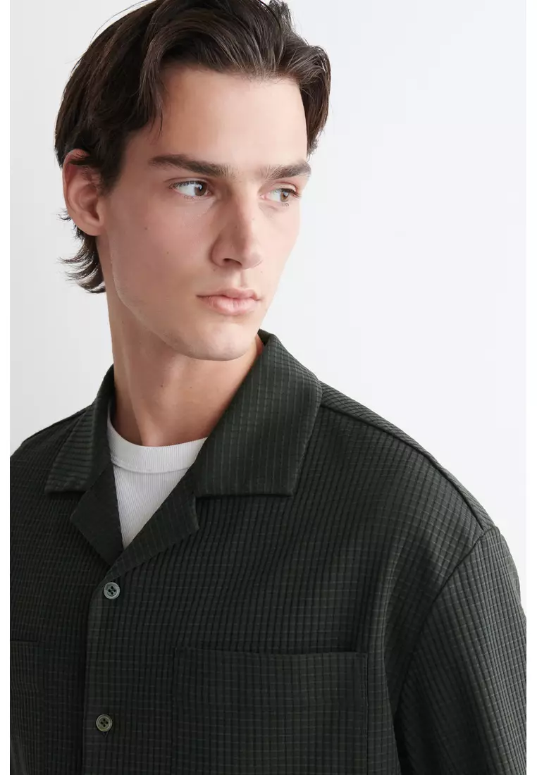 RELAXED TEXTURED COTTON RESORT SHIRT