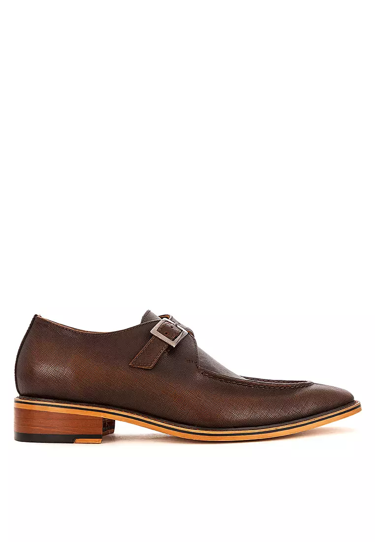 Foster Brown Single Monk Strap Shoes