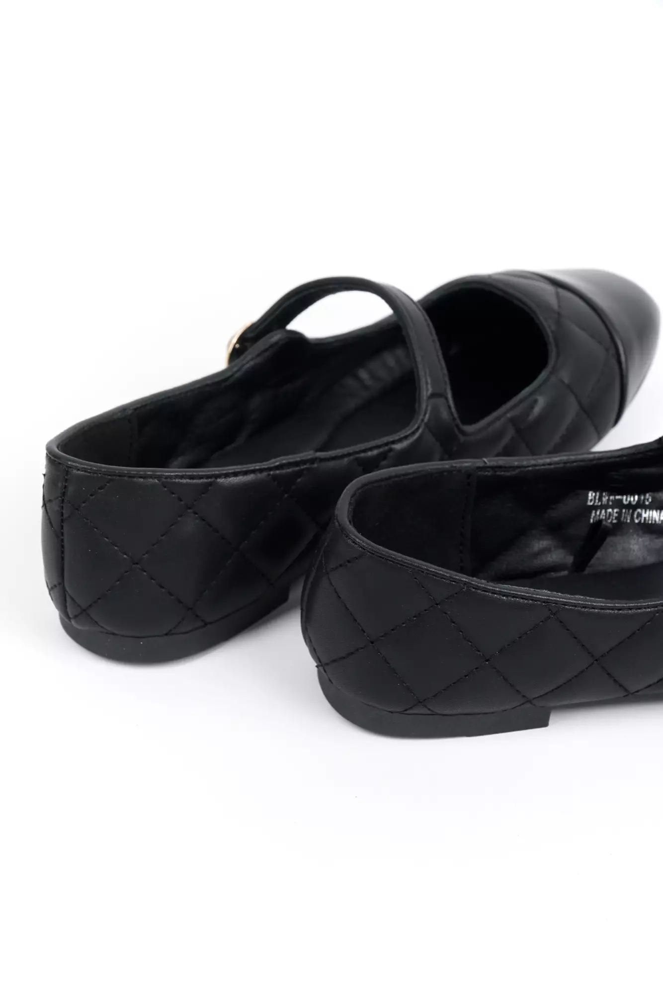 Blow BLWF 0015 Fala Toe Cap Quilted Mary Jane Ballet Flats Shoes Wanita Sepatu Hitam Women Shoes