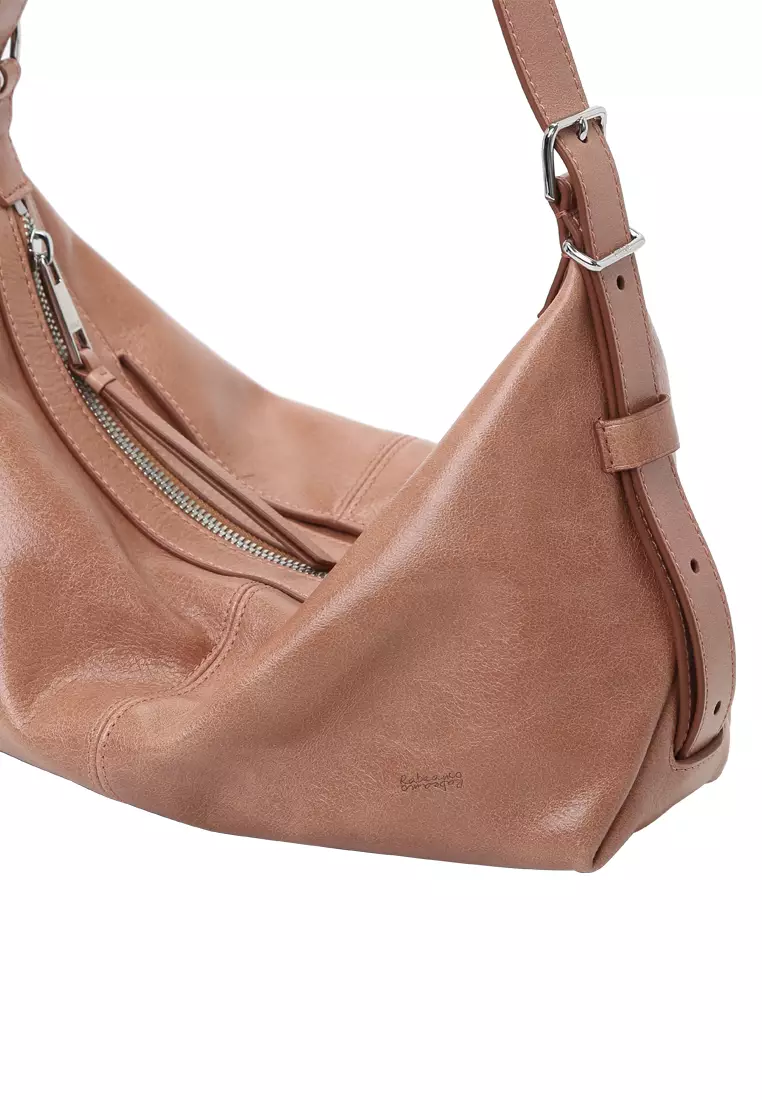 ALLEGRA Demi Hobo 單肩袋 - 復古油蠟土豆色