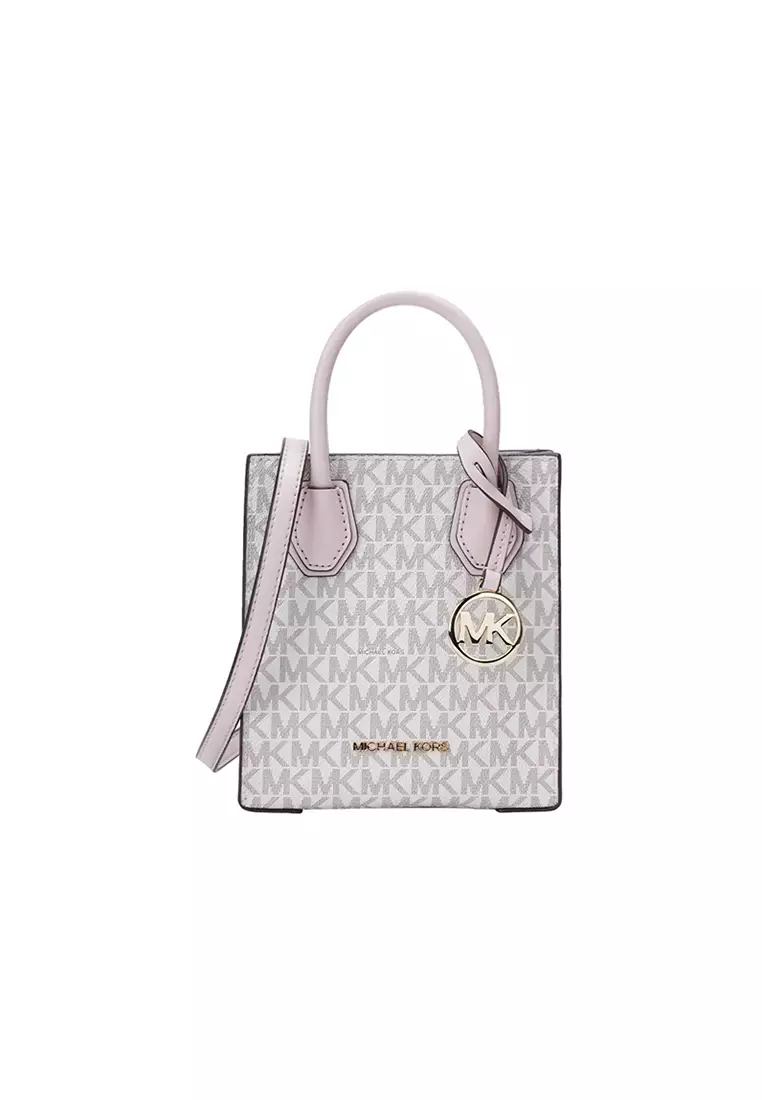 Mercer Extra-Small Logo and Leather Crossbody Bag In Powder Blush Multi 35T1GM9C0I