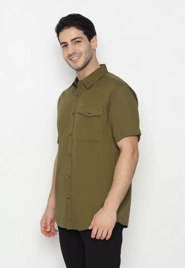 POLICE Kemeja Polos Cotton Regular Fit Pria