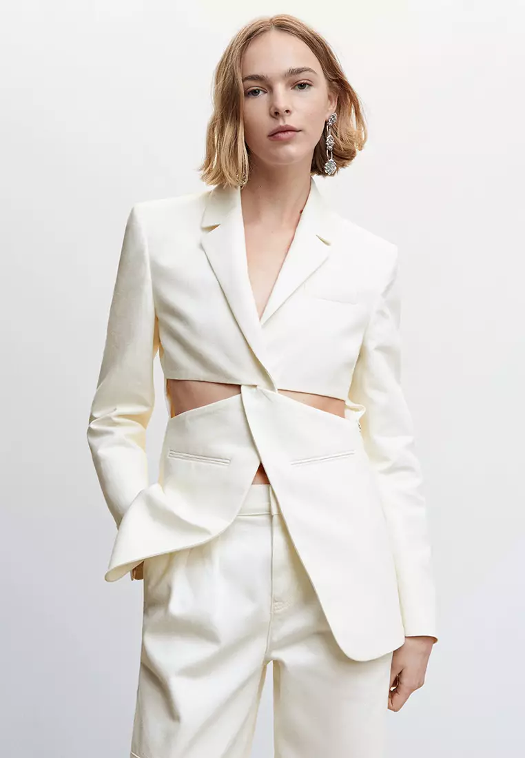 mango white blazer