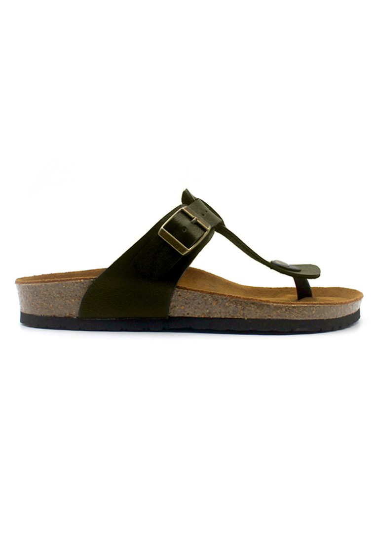 Copenhagen - Khaki Leather Sandals & Flip Flops