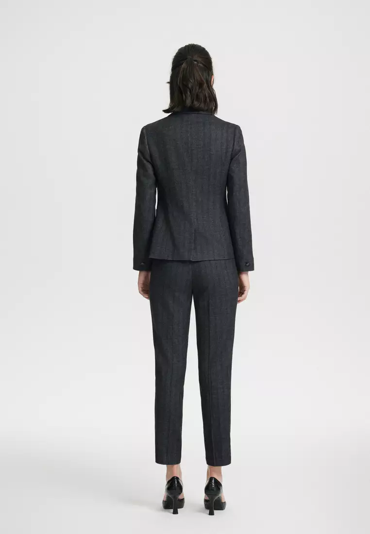 Long Sleeve Slim Fit Suit Blazer