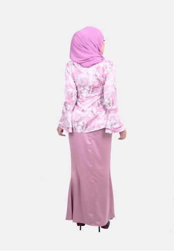 Buy Ezarra Kurung Modern from KAMDAR in White and Pink only 149.9