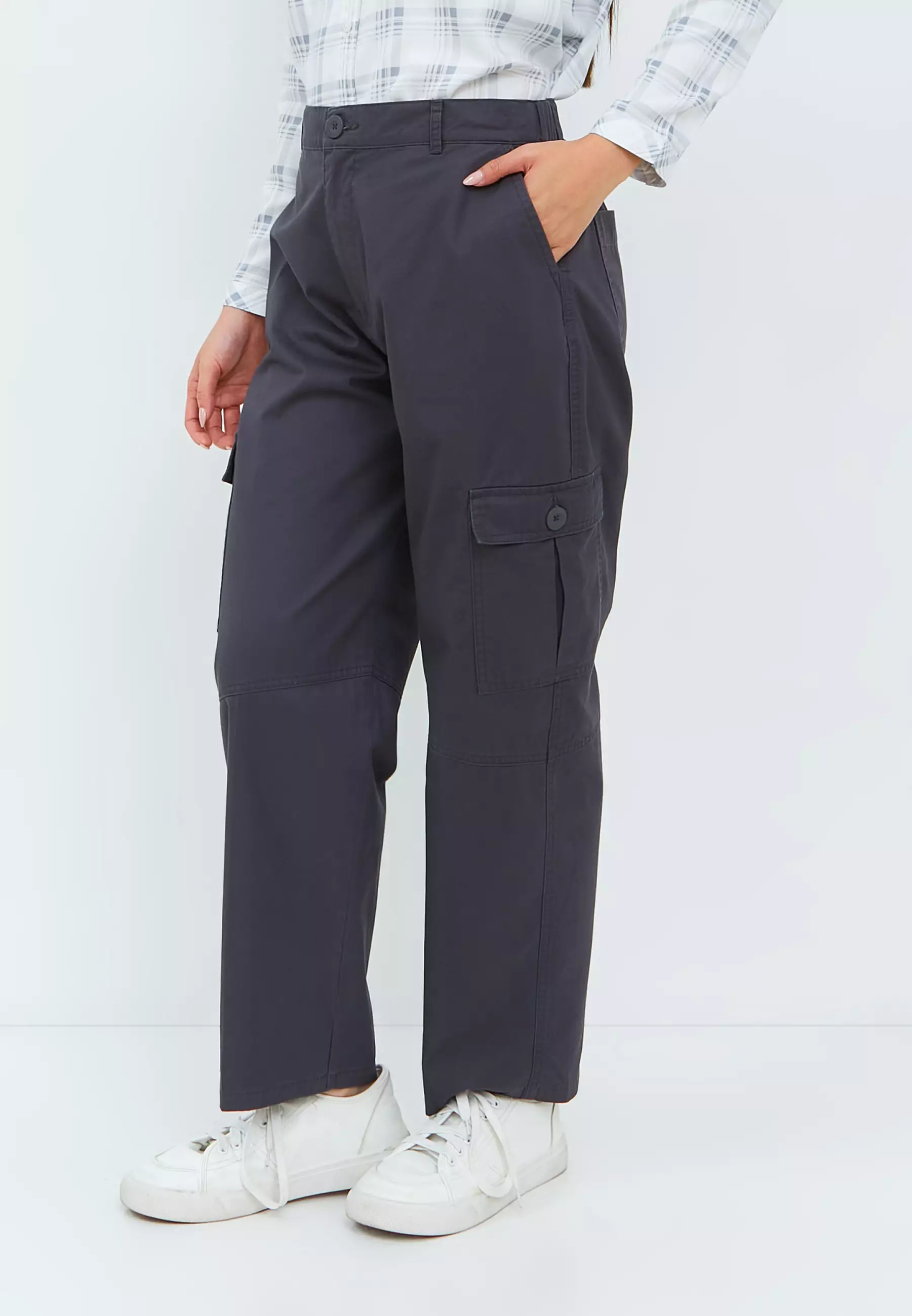 Audra Brown Charcoal Cargo Pants (G.3907)