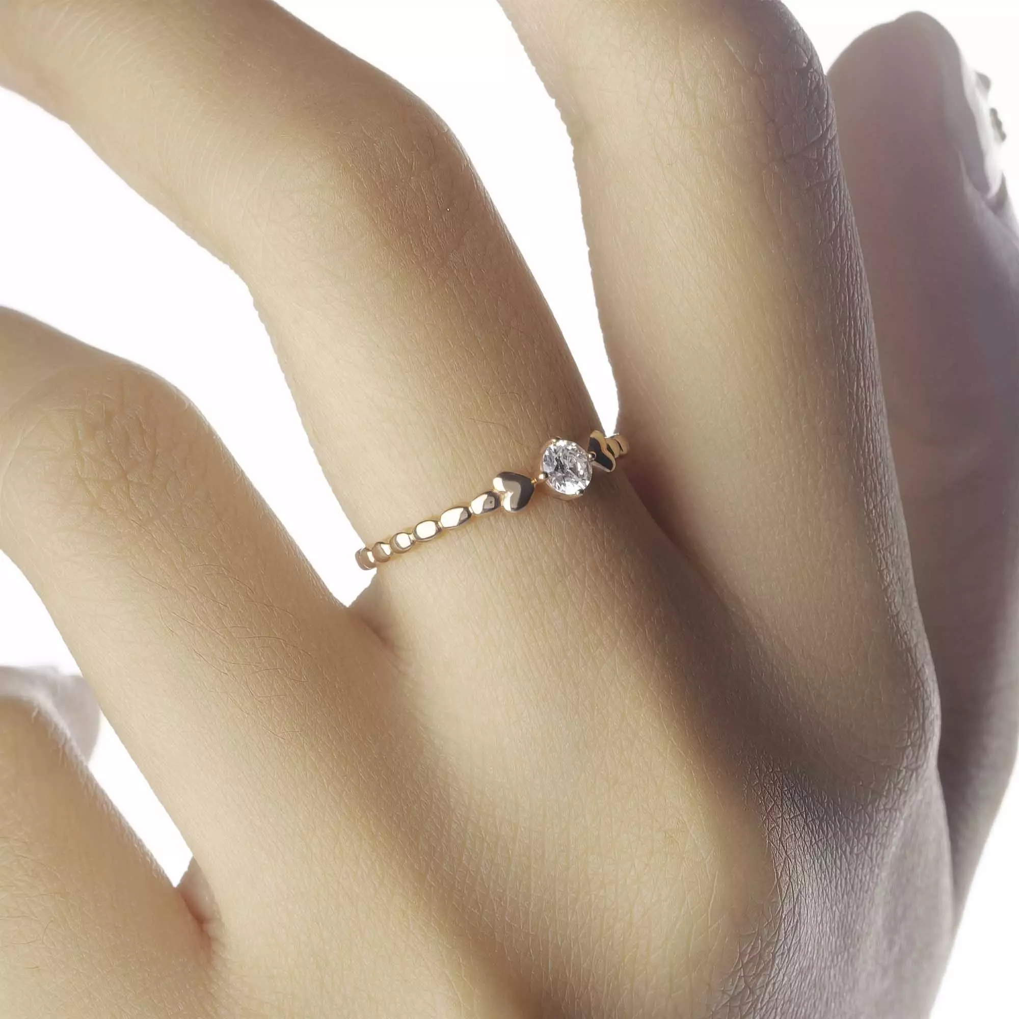 Cincin Emas 7k - Lunaira Gold Ring - Adorn Collection 01 - Juene Jewelry