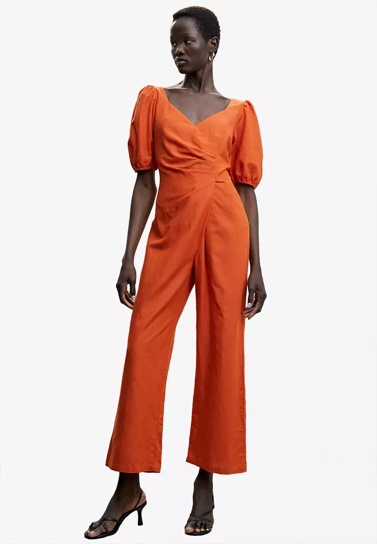 Mango shop jumpsuit orange
