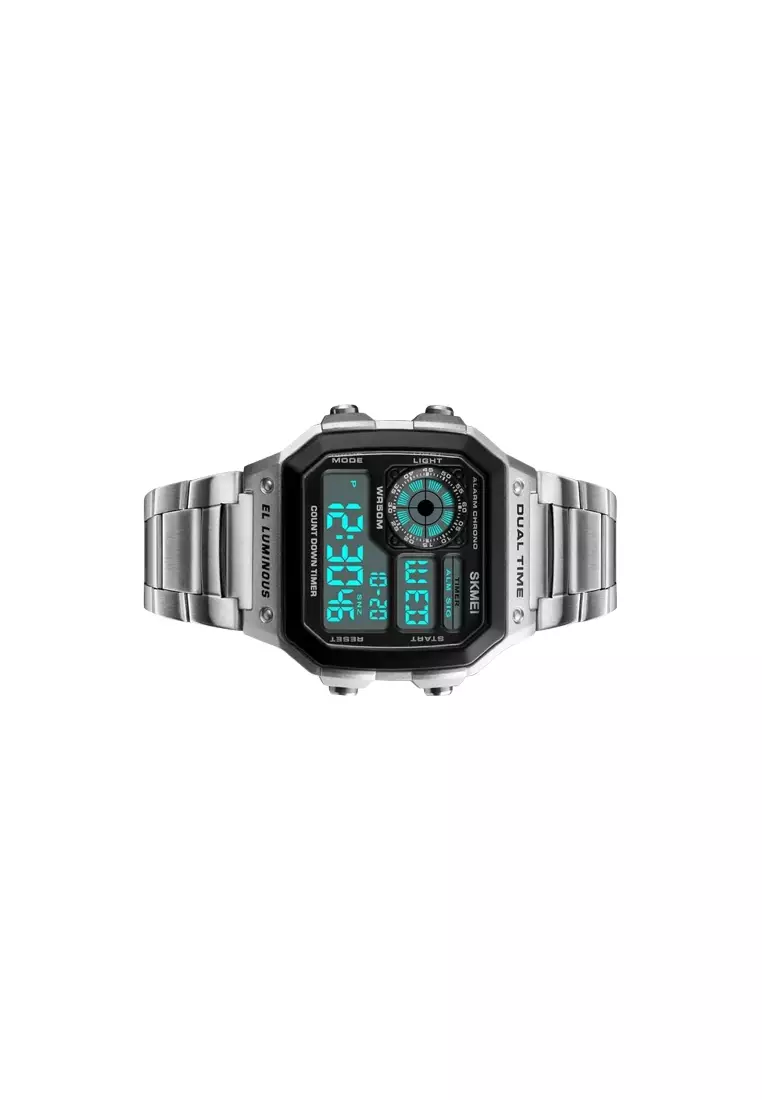 Jam Tangan Digital Pria Silver ORIGINAL - Silver