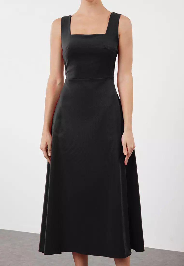 Square Neck Midi Dress