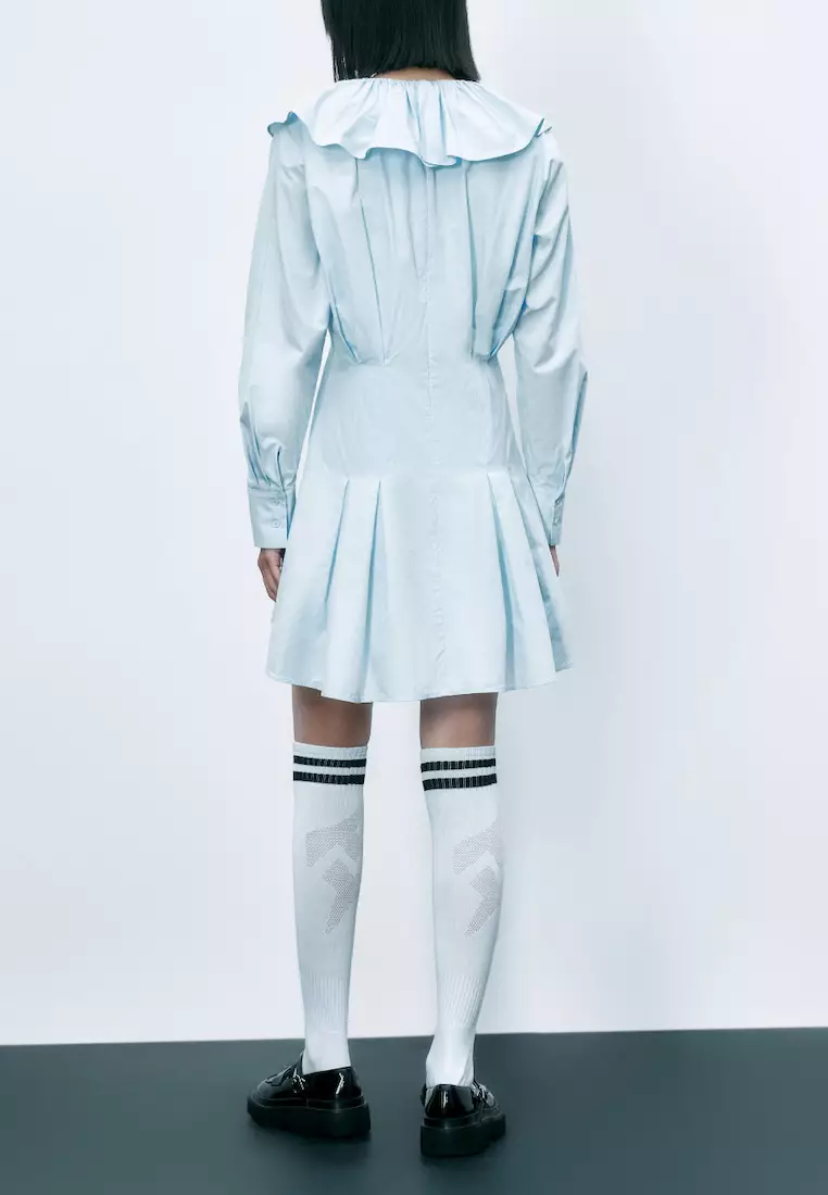 女装荷叶边宽松连衣裙