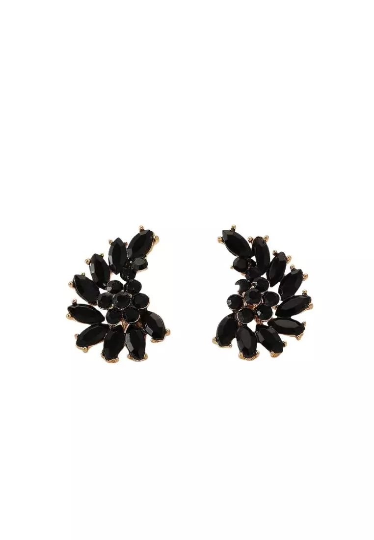 Black rhinestone store stud earrings