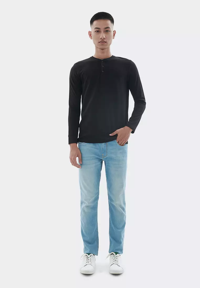 MANZONE Kaos pria lengan panjang EAST - BESTBUY-BLACK