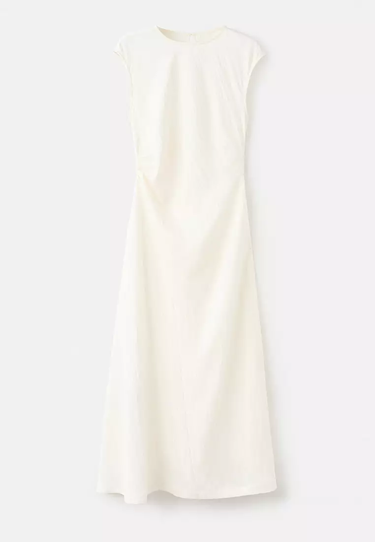 Lyocell Dress With Pleated Waist
