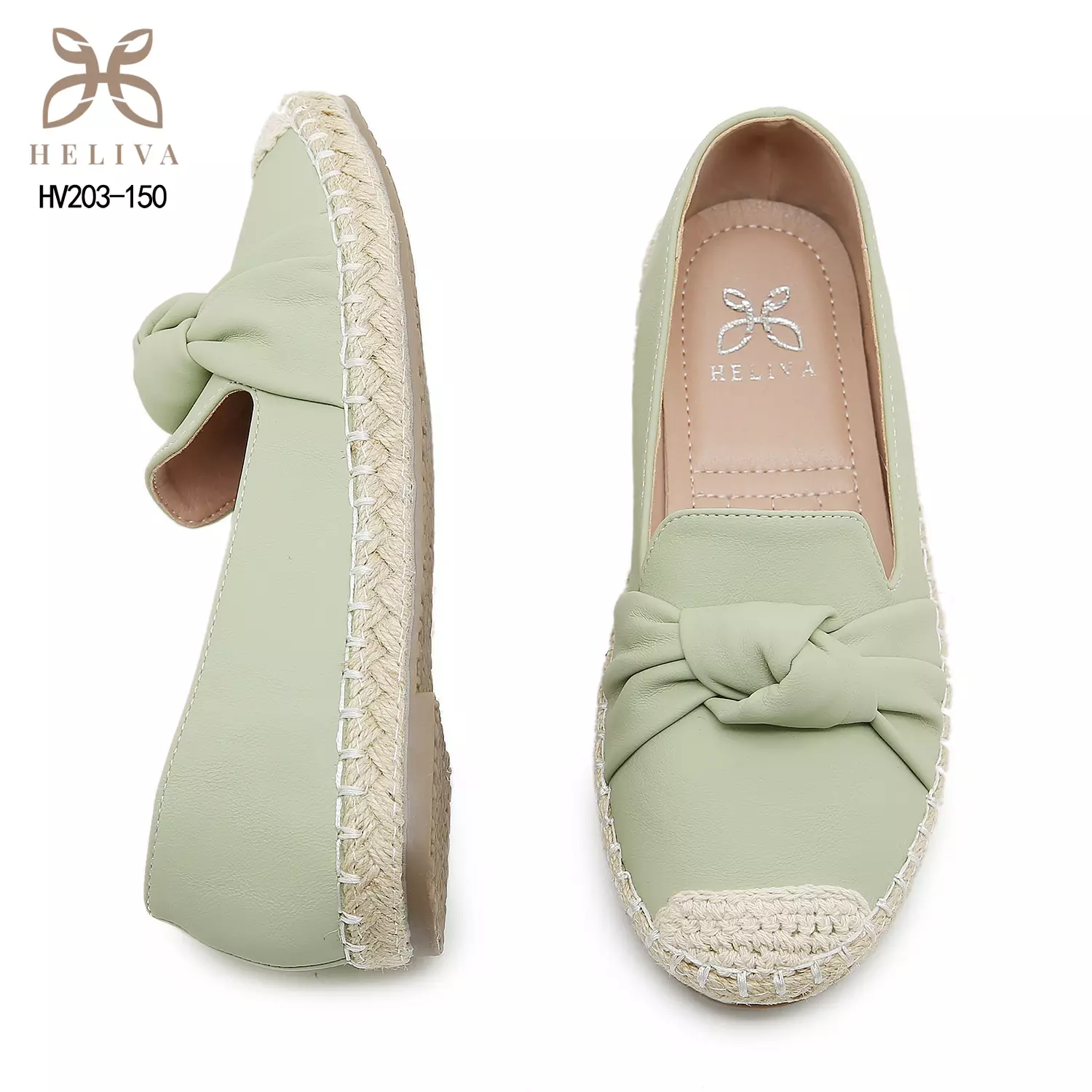 HELIVA YUNNA Stylish Slip On Shoes with Decorative Bow and Espadrille Accent HV203-150