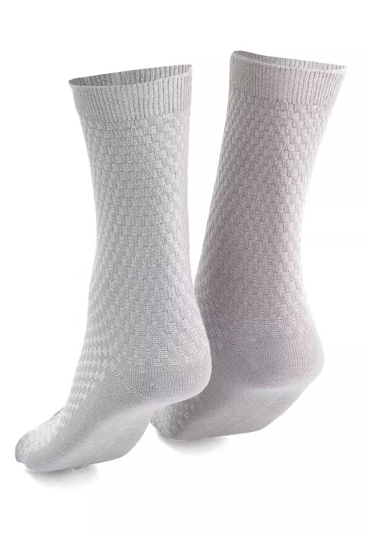 Bumbha Kaos Kaki Pria Mozaik Anti Odor Socks Footwear Material Bamboo Fiber ORIGINAL - Light Gray