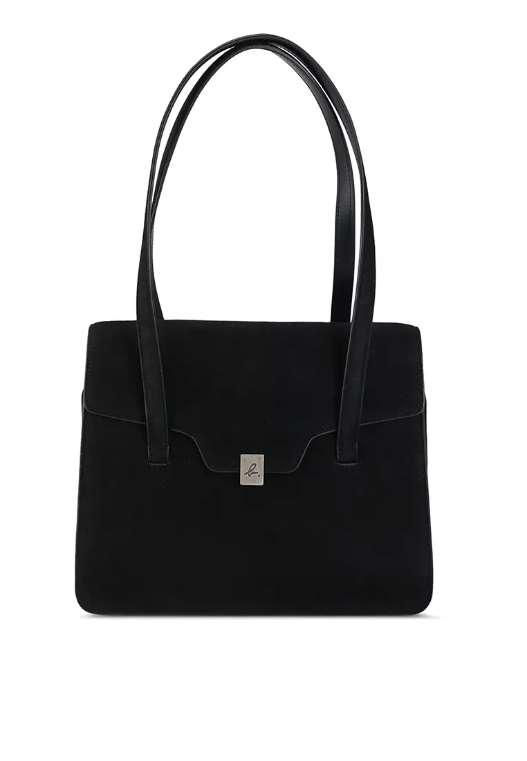 Buy agnès b. Leather Shoulder Bag in Black 2024 Online