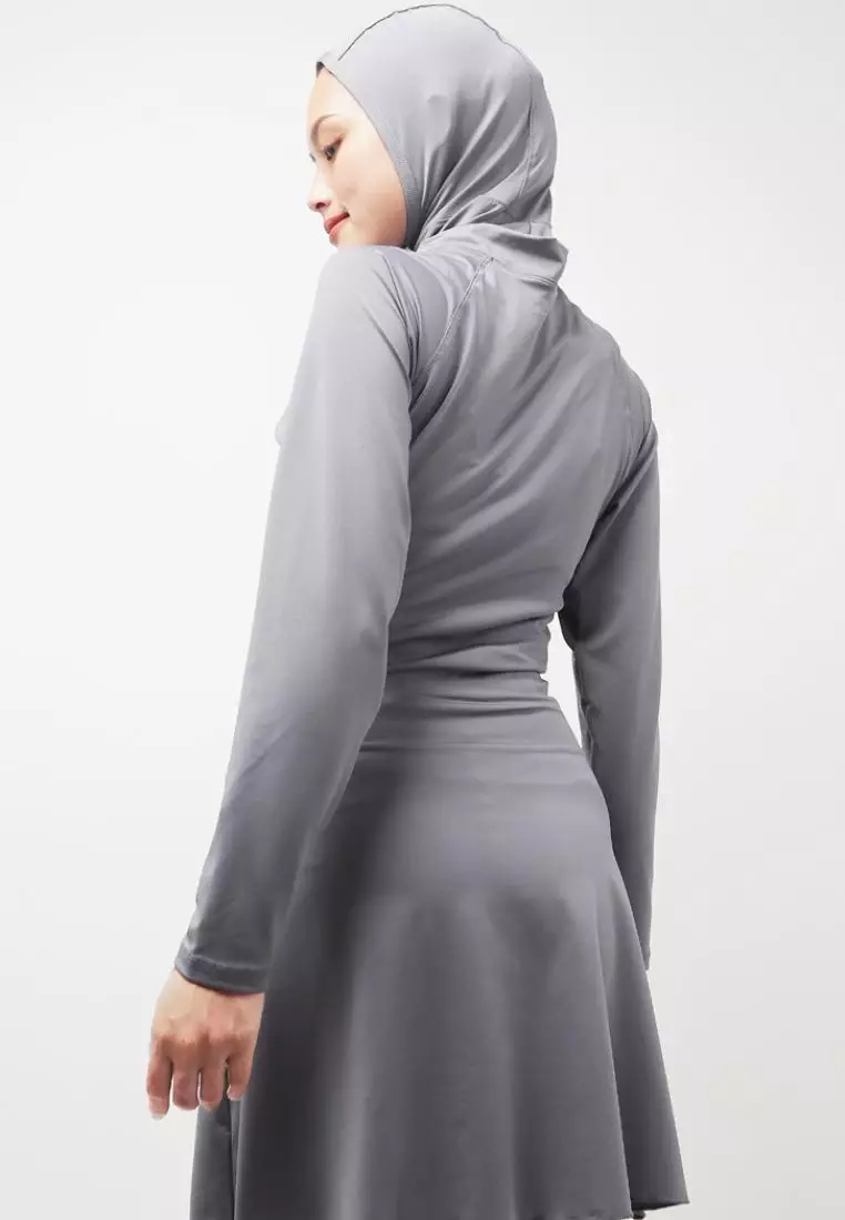Td Active LSA23 Set Baju Renang Set Hijab Muslim Hijab Atasan Legging Abu
