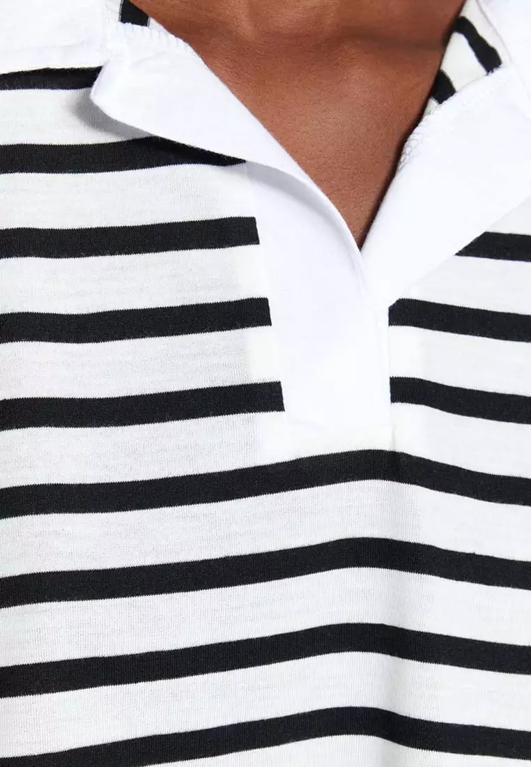 Stripe Boxy Polo Shirt