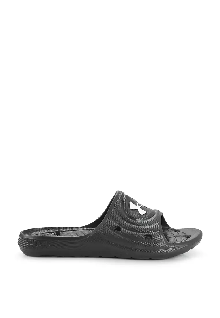 Buy Under Armour Women s Locker IV Slides in Black Black White