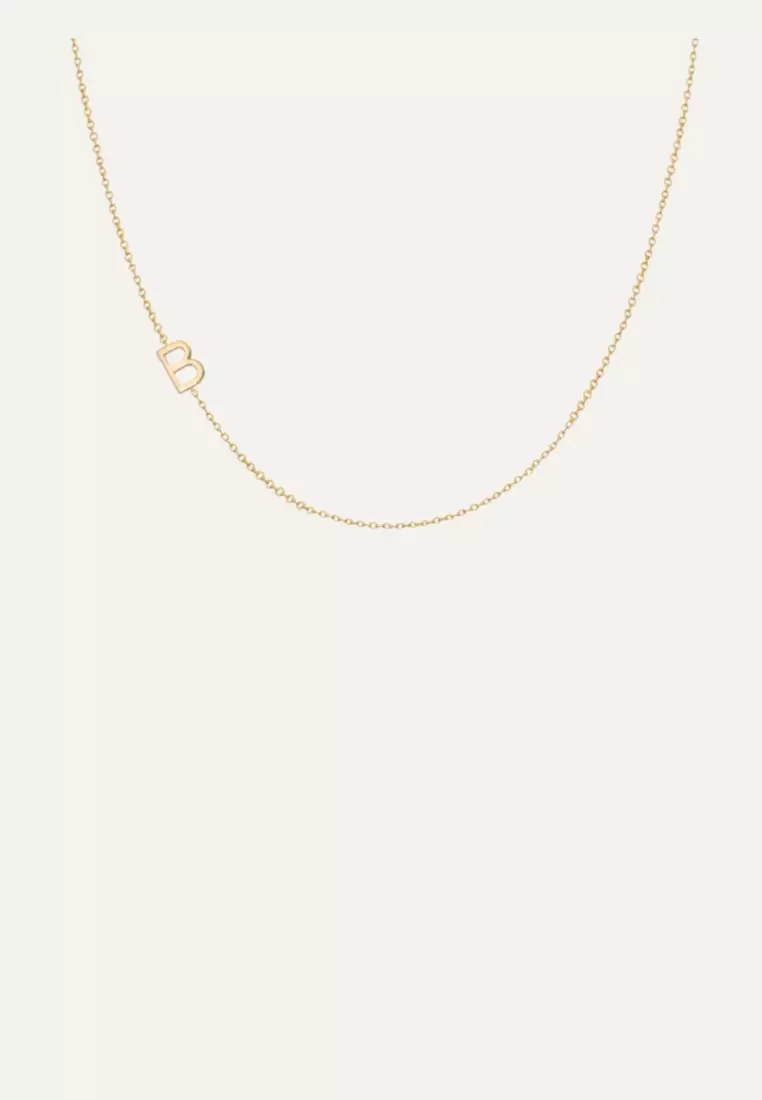 Lettera B 18K Gold Necklace in 16”
