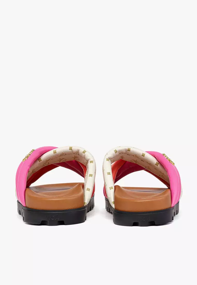 Monogram Cross Sandals in Lamb Leather