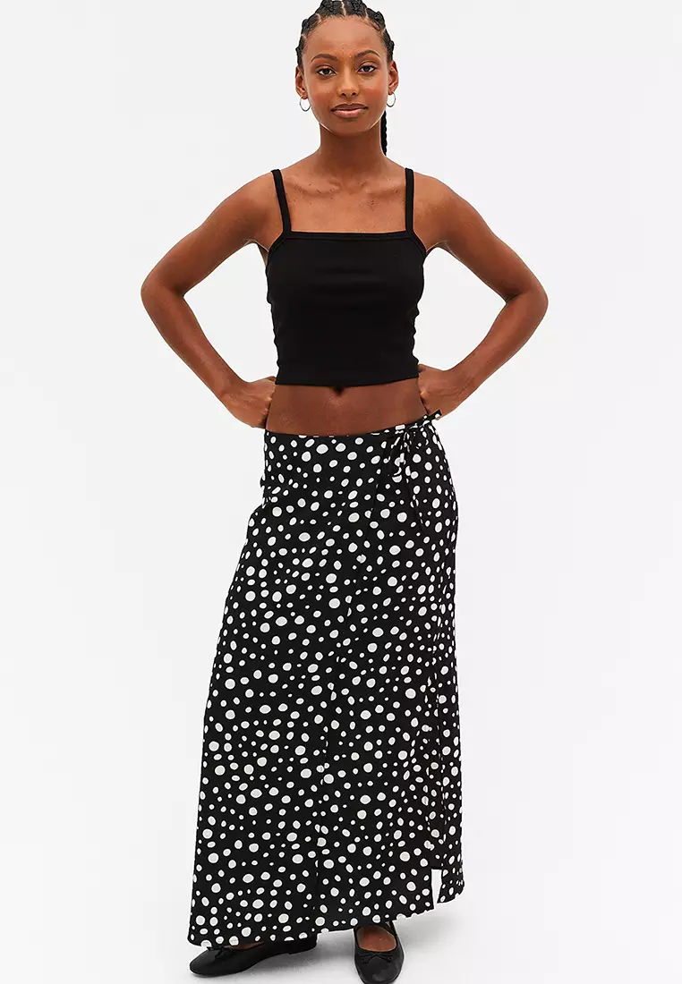 Maxi skirt tie store waist