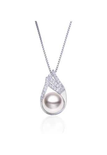 A.Excellence silver Premium Japan Akoya Sea Pearl  8.00-9.00mm Geometric Necklace C6B77ACFAF15E9GS_1