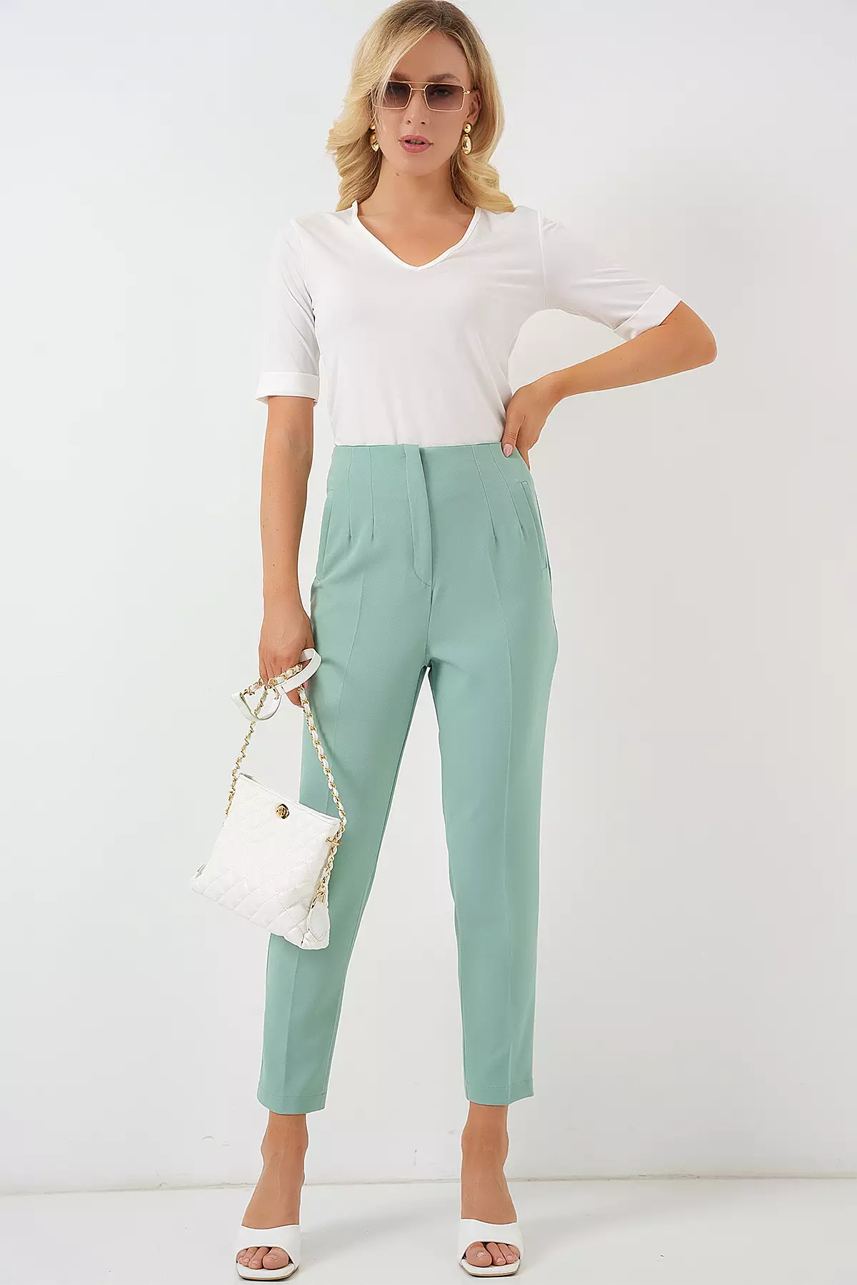 High Waist Ankle Trousers