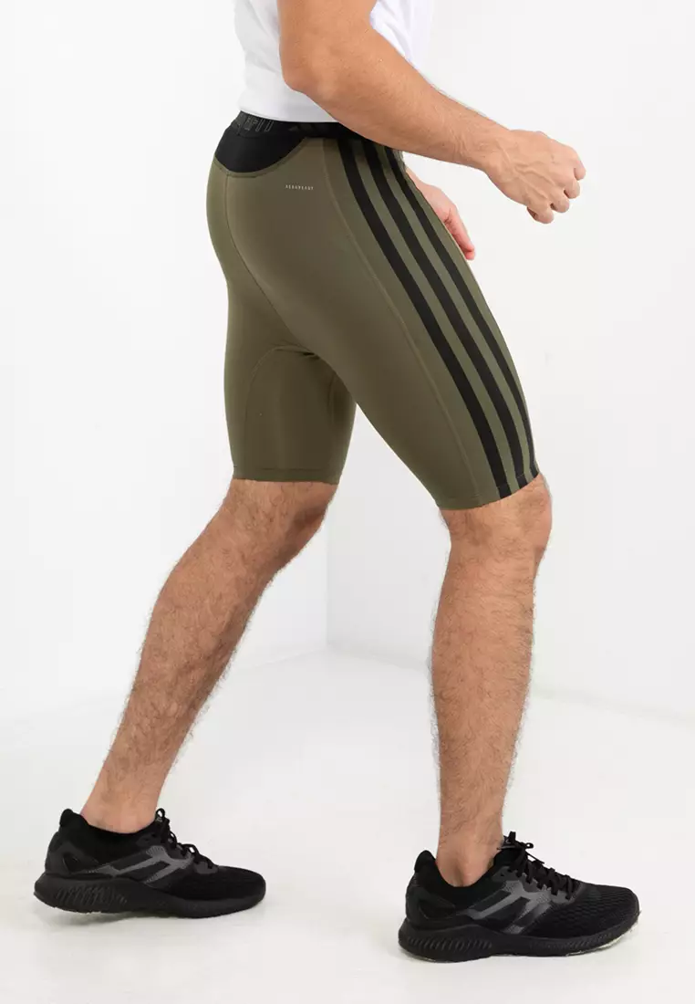 adidas Techfit 3-Stripes Training Short Tights - Green