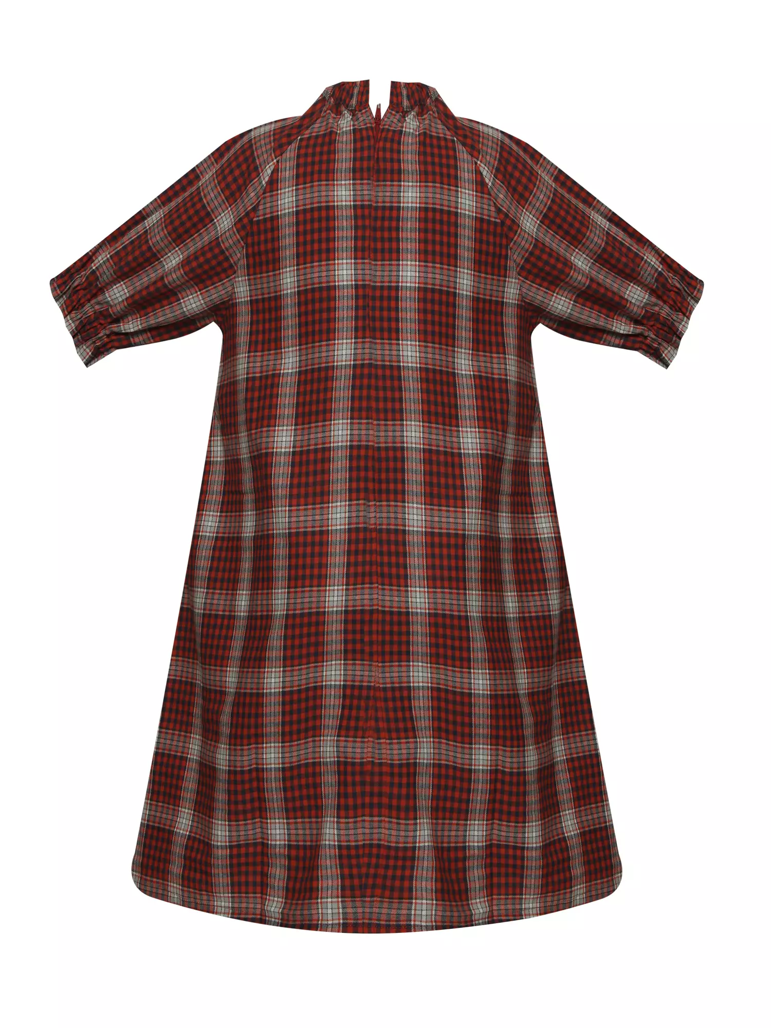 Pito Dito Girl Karessa Dress Anak Motif Kotak Warna Merah