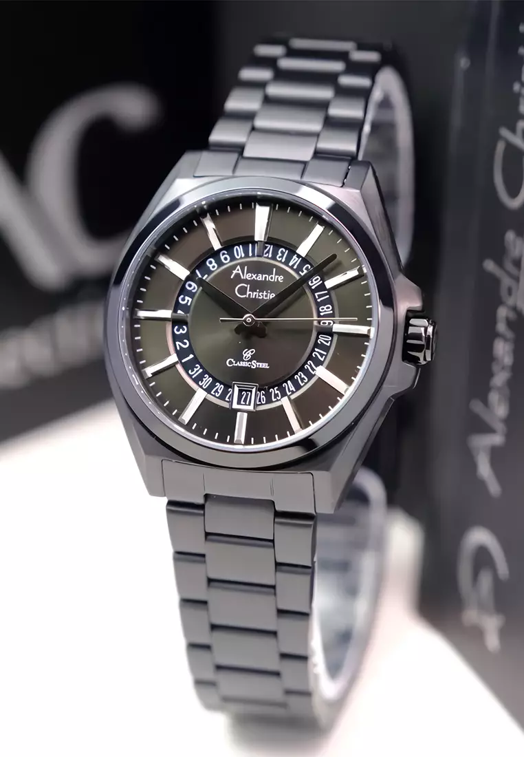 Alexandre Christie Classic Steel - Jam Tangan Analog Wanita - All Black Stainless Steel - 8688LDBIPBA