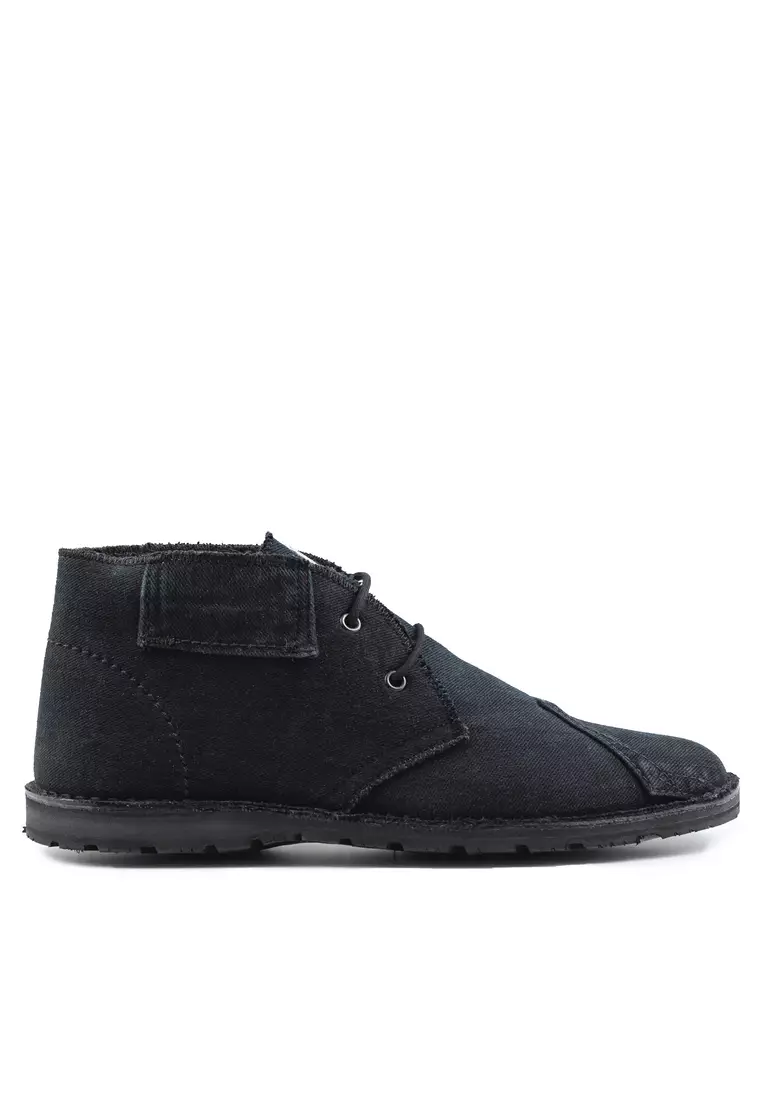 Discount on Re49  shoes - SKU: © Made In Italy From Recycled Jeans And Car Tyres For The Soles. Jeans Collection Desert Boots - Bla