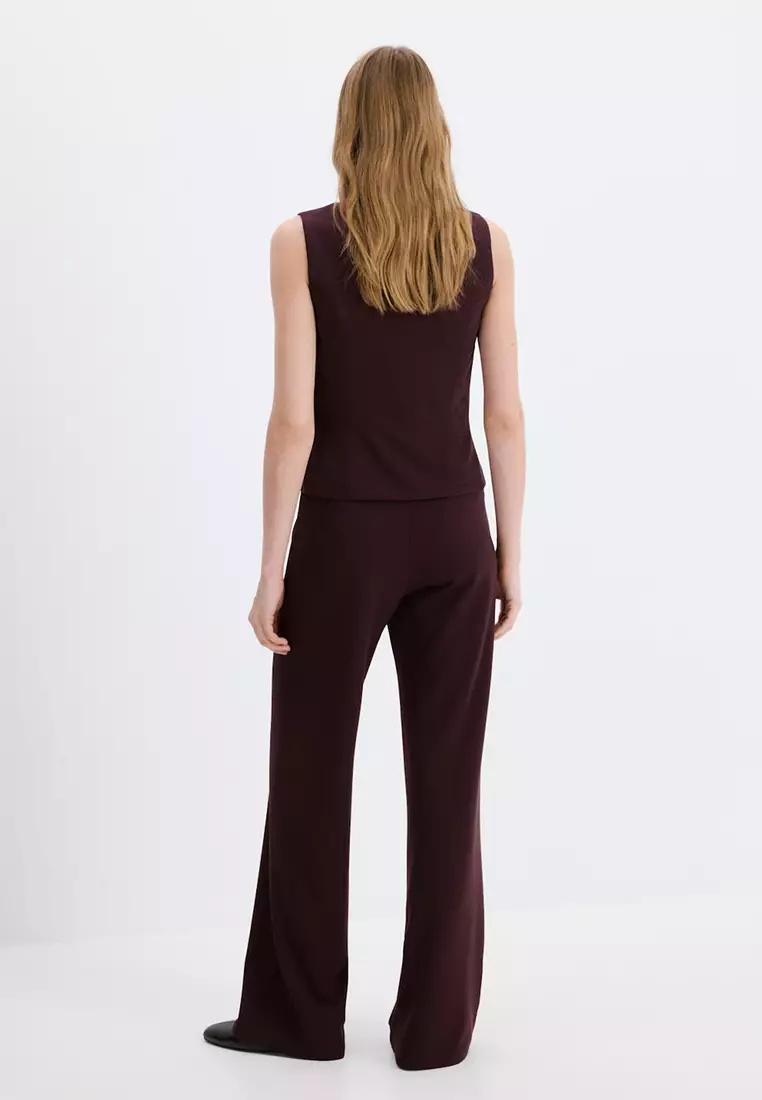 Straight Low-Rise Suit Trousers