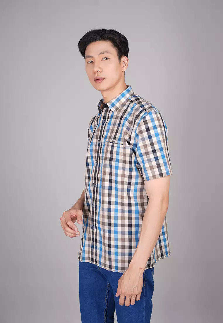 LGS - Regular Fit - Rokka Collection - Kemeja Casual Pria - Plaid Shirt - Motif Kotak - Rokka Collection - CSH