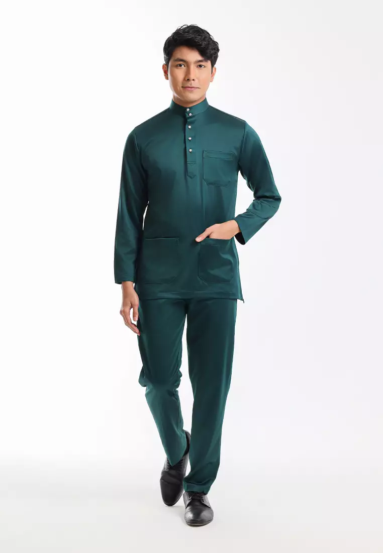 Alain Delon Baju Melayu Cekak Musang Dewasa - 19026005-49BotanicalGreen