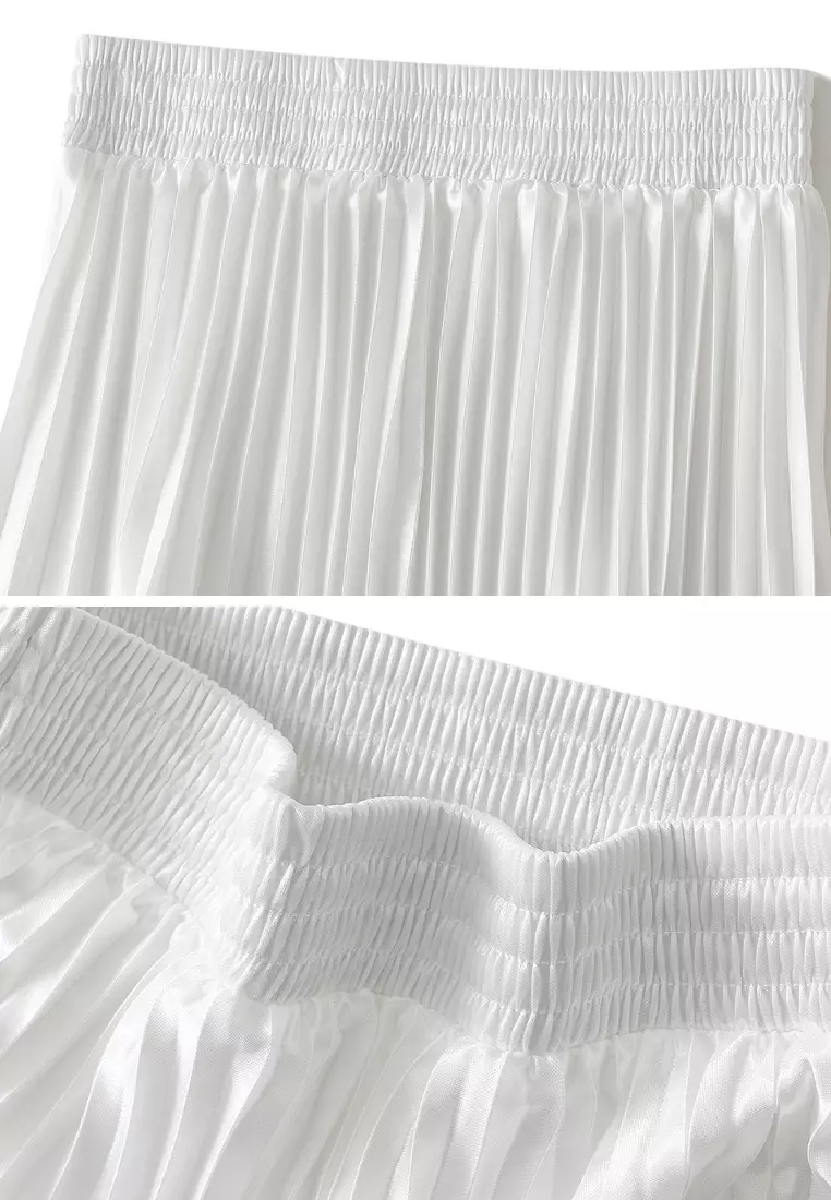 高腰亮面百褶裙 AF-6623