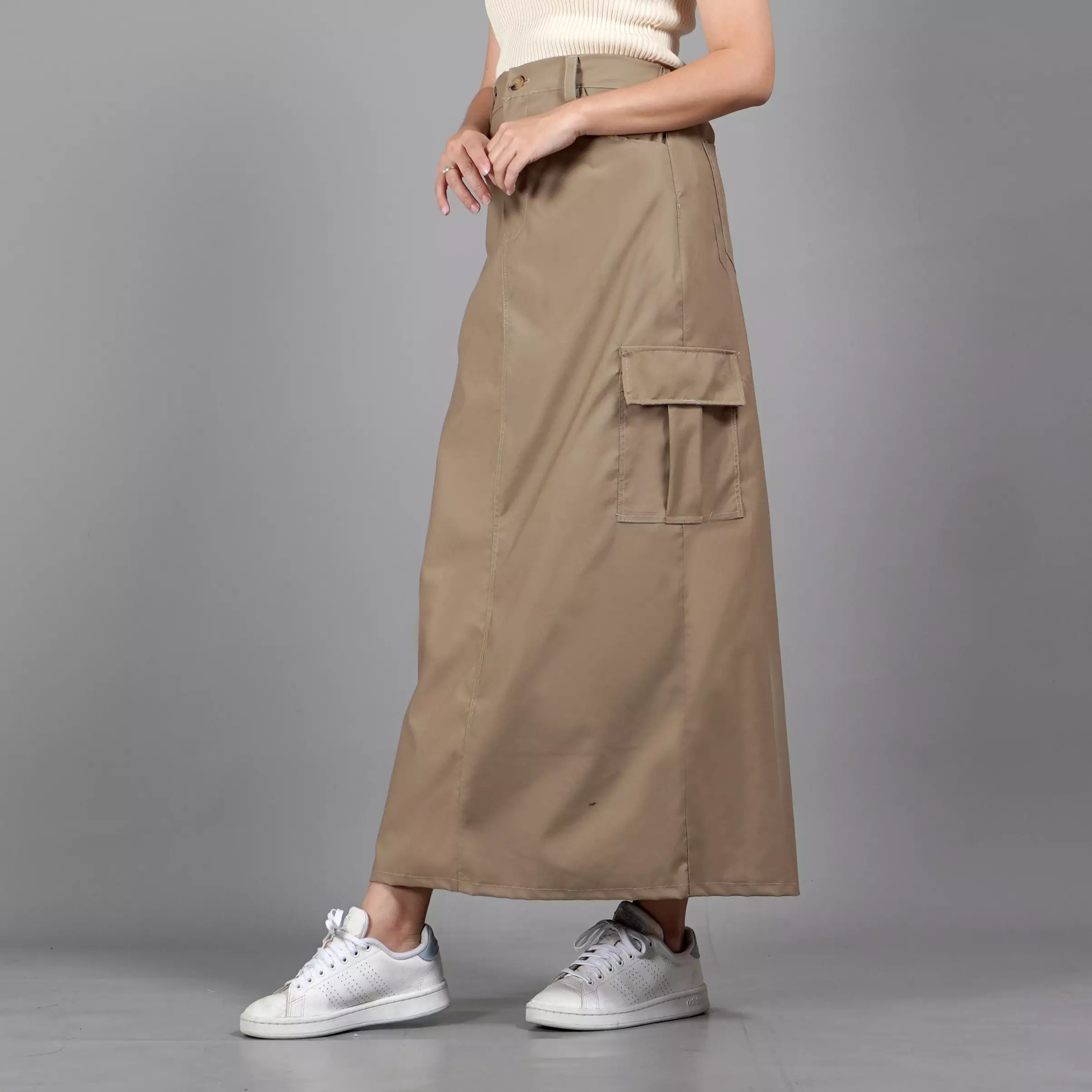  MAGGIE Rok Cargo Bawahan Wanita Kekinian Model Terbaru - KHAKI