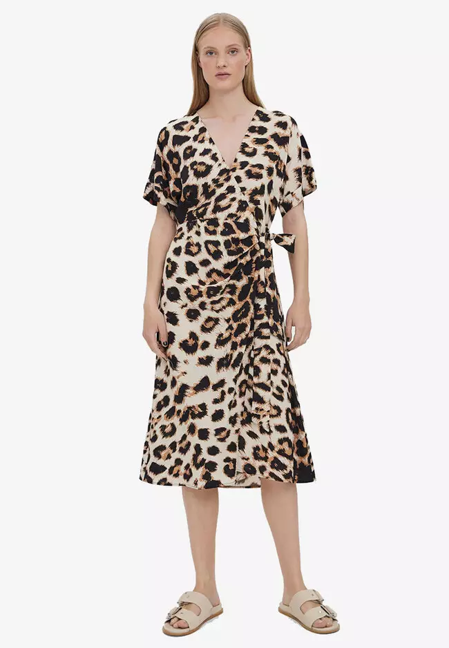 Vero Moda Printed Calf Wrap Dress ZALORA