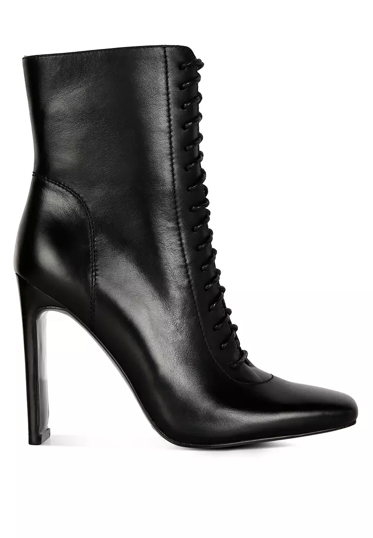 Discount on Rag & Co.  shoes - SKU: Black Lace Up Leather Ankle Boots