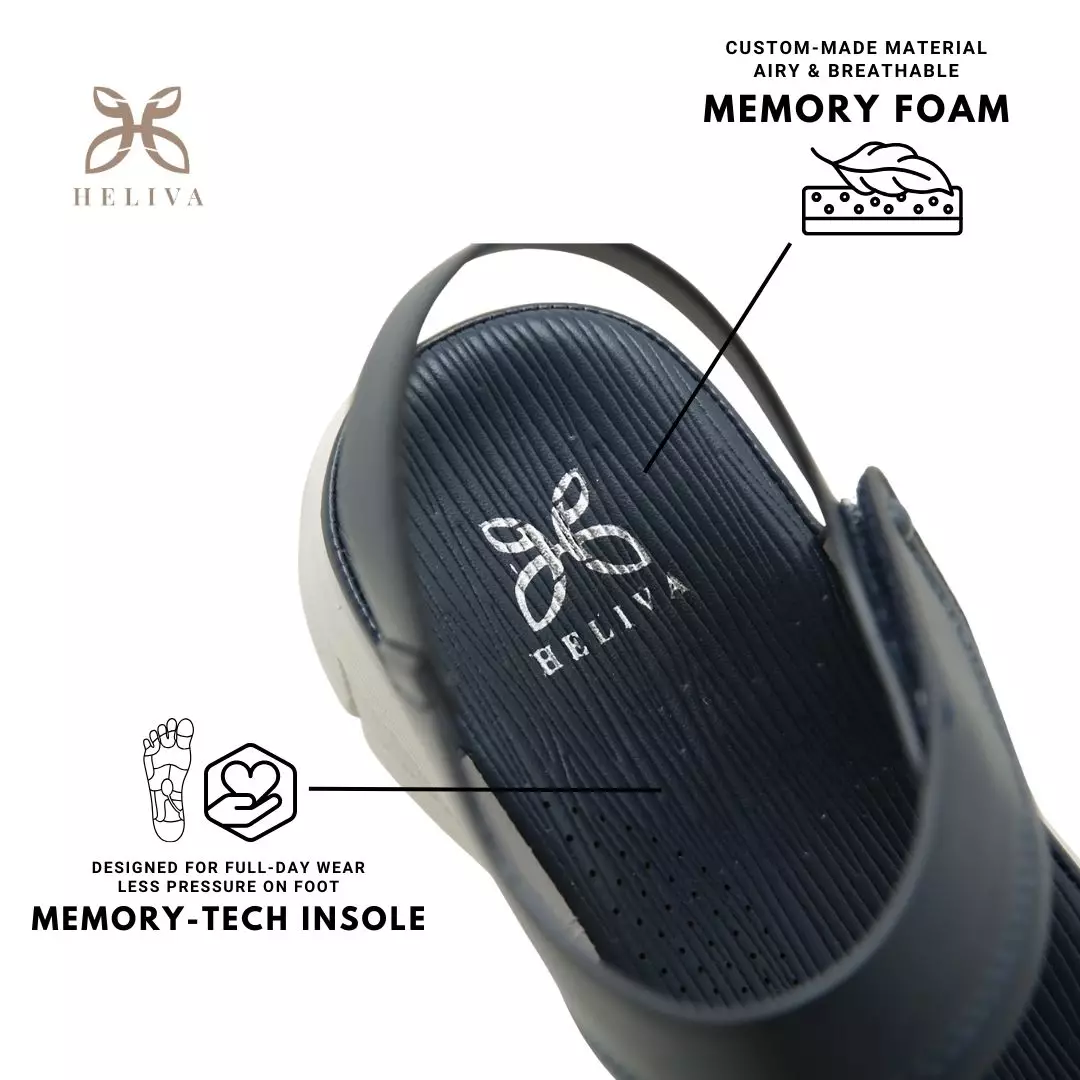 Heliva Novela Sandal Wedges Strap Knitted Ankle Wrap Sol 4cm