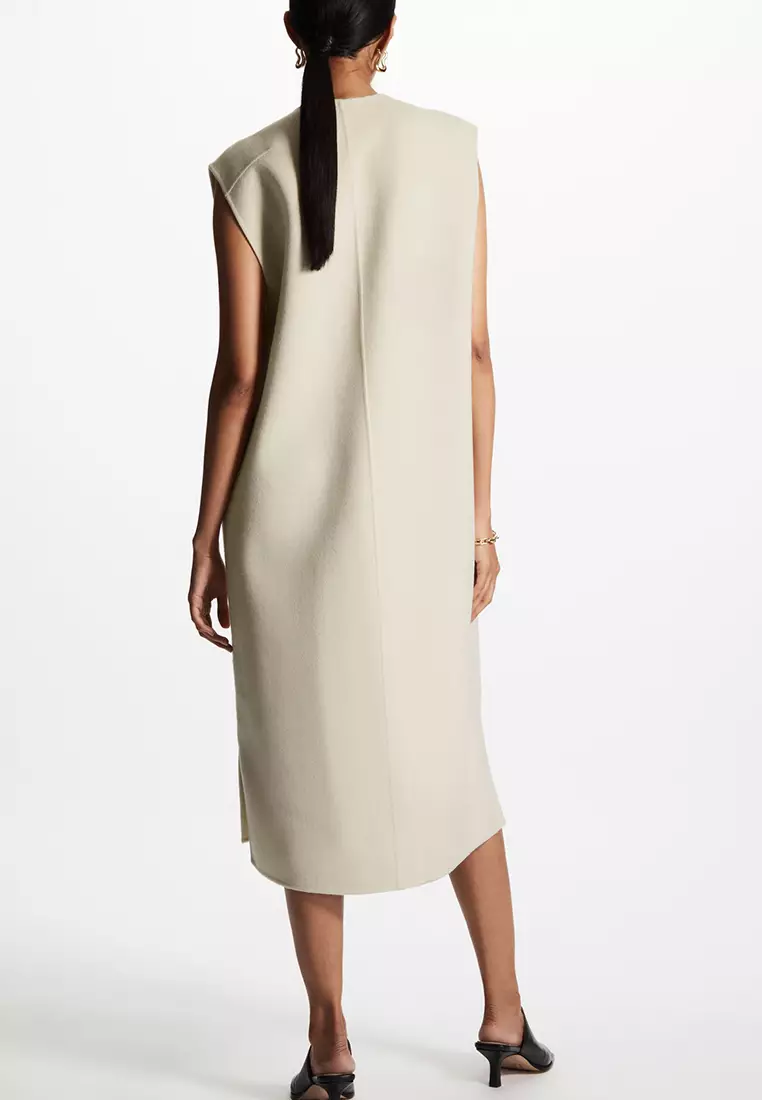 Buy Cos Oversized V-Neck Wool Dress 2023 Online | ZALORA Singapore